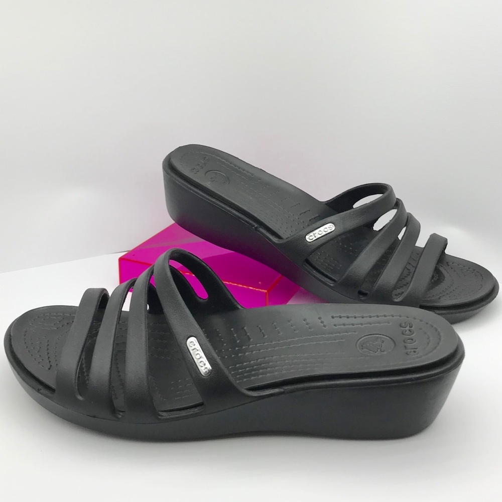 Crocs Women’s “Rhonda” Wedge Color: Black